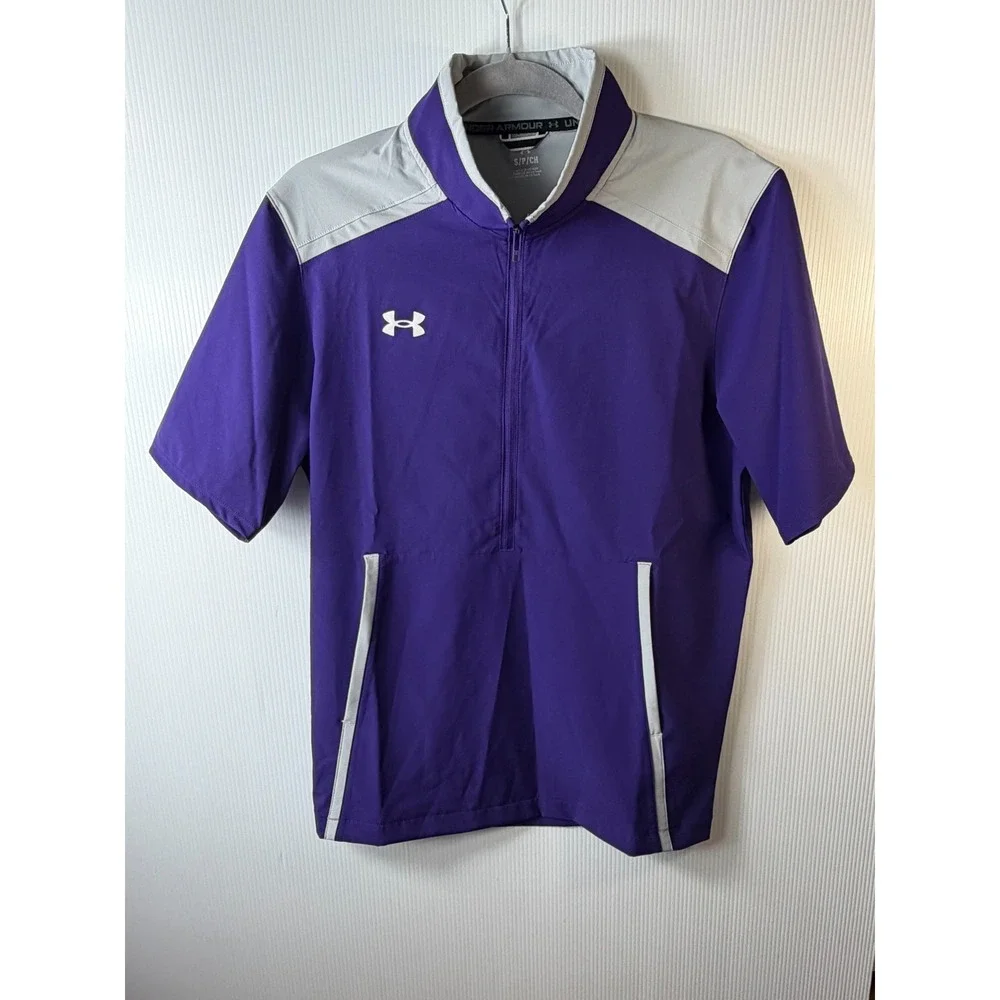 Under Armour Motivate 3.0 Men's Small Purple Short Sleeve 1/2 Zip Pullover Y2K